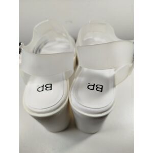 BP. White Platform Gladiator Sandals Women’s 8M Chunky Jelly Buckle Strap Summer